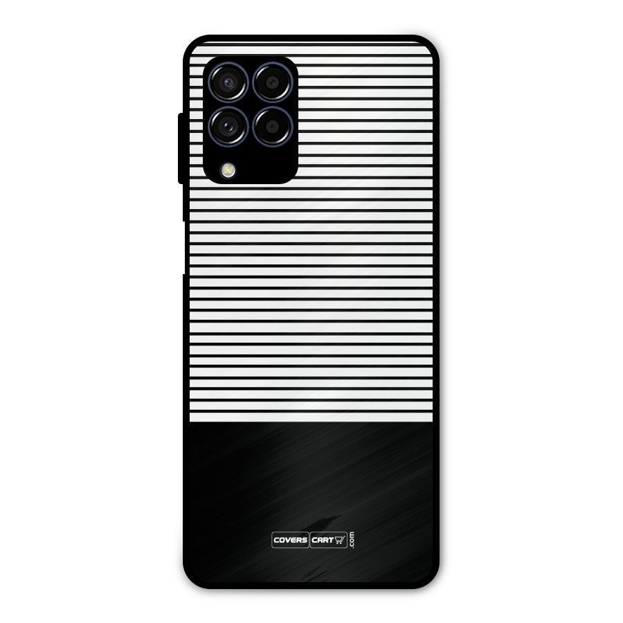 Classy Black Stripes Metal Back Case for Galaxy M53 5G