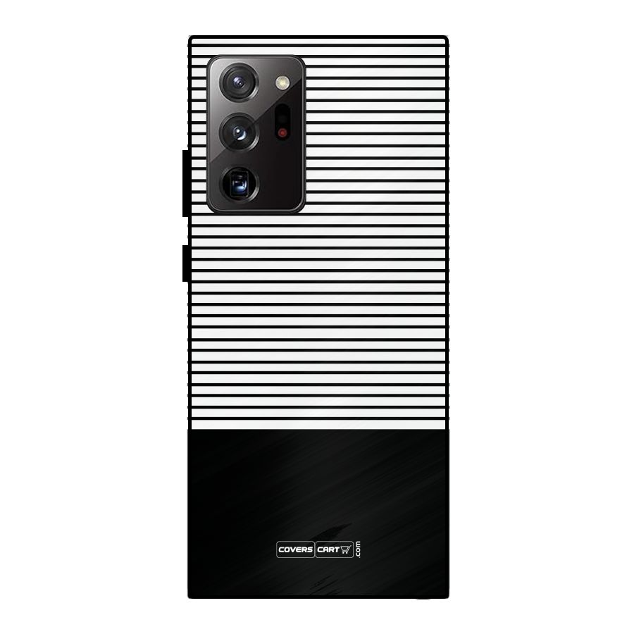Classy Black Stripes Metal Back Case for Galaxy Note 20 Ultra