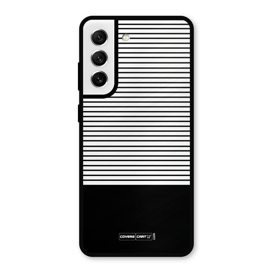 Classy Black Stripes Metal Back Case for Galaxy S21 FE 5G