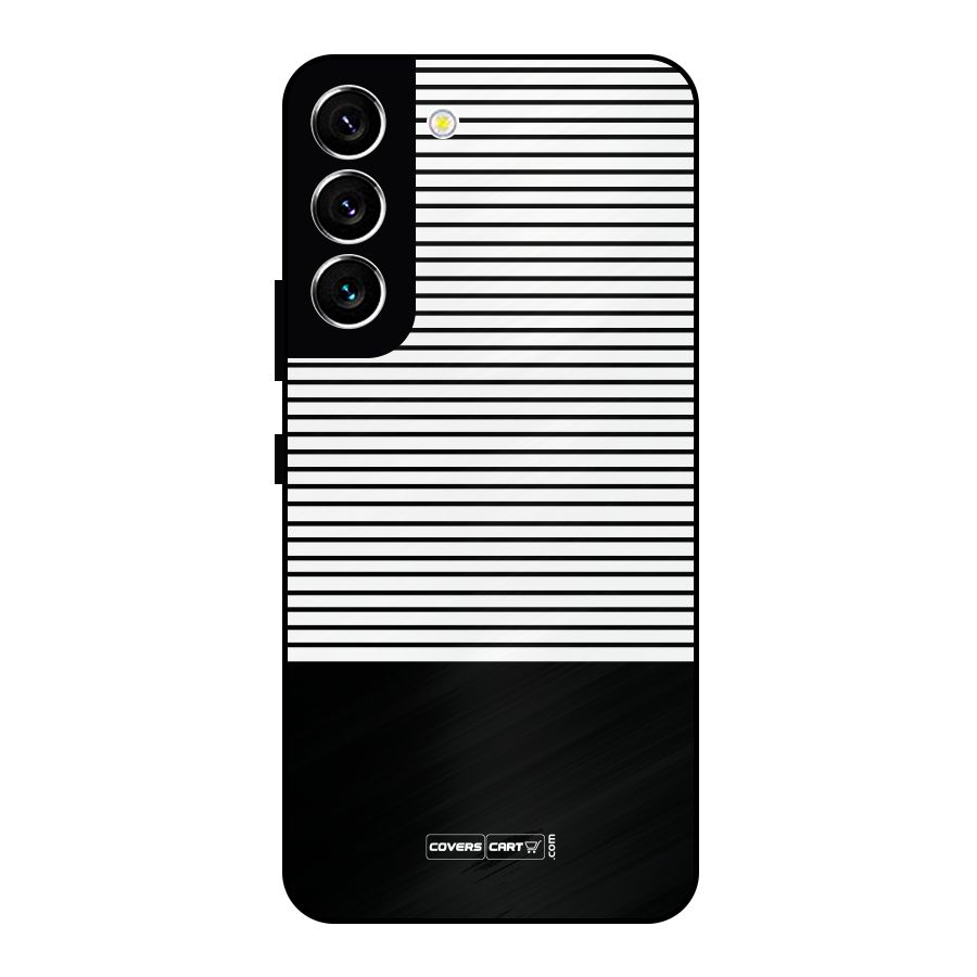 Classy Black Stripes Metal Back Case for Galaxy S22 5G