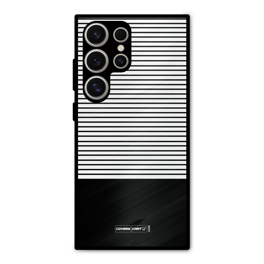 Classy Black Stripes Metal Back Case for Galaxy S24 Ultra