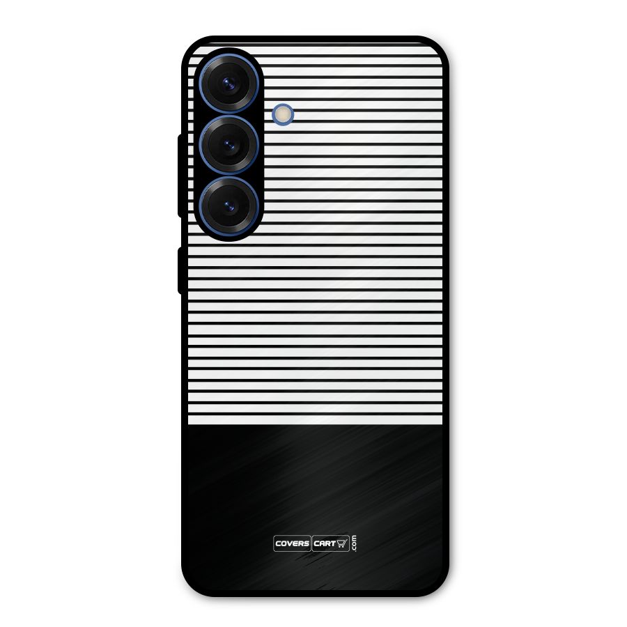 Classy Black Stripes Metal Back Case for Galaxy S25