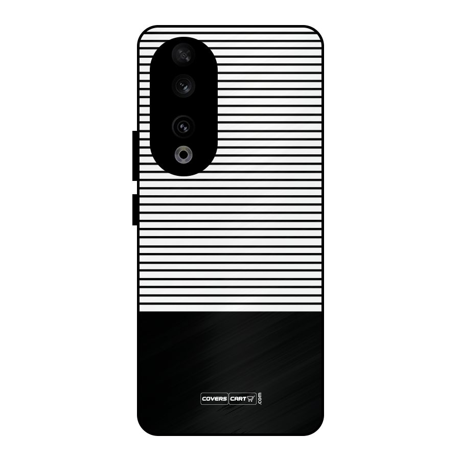 Classy Black Stripes Metal Back Case for Honor 90