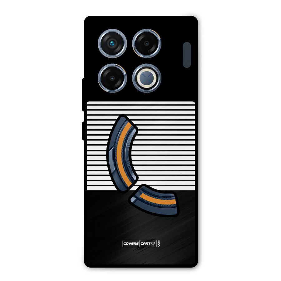 Classy Black Stripes Metal Back Case for Infinix GT 20 Pro