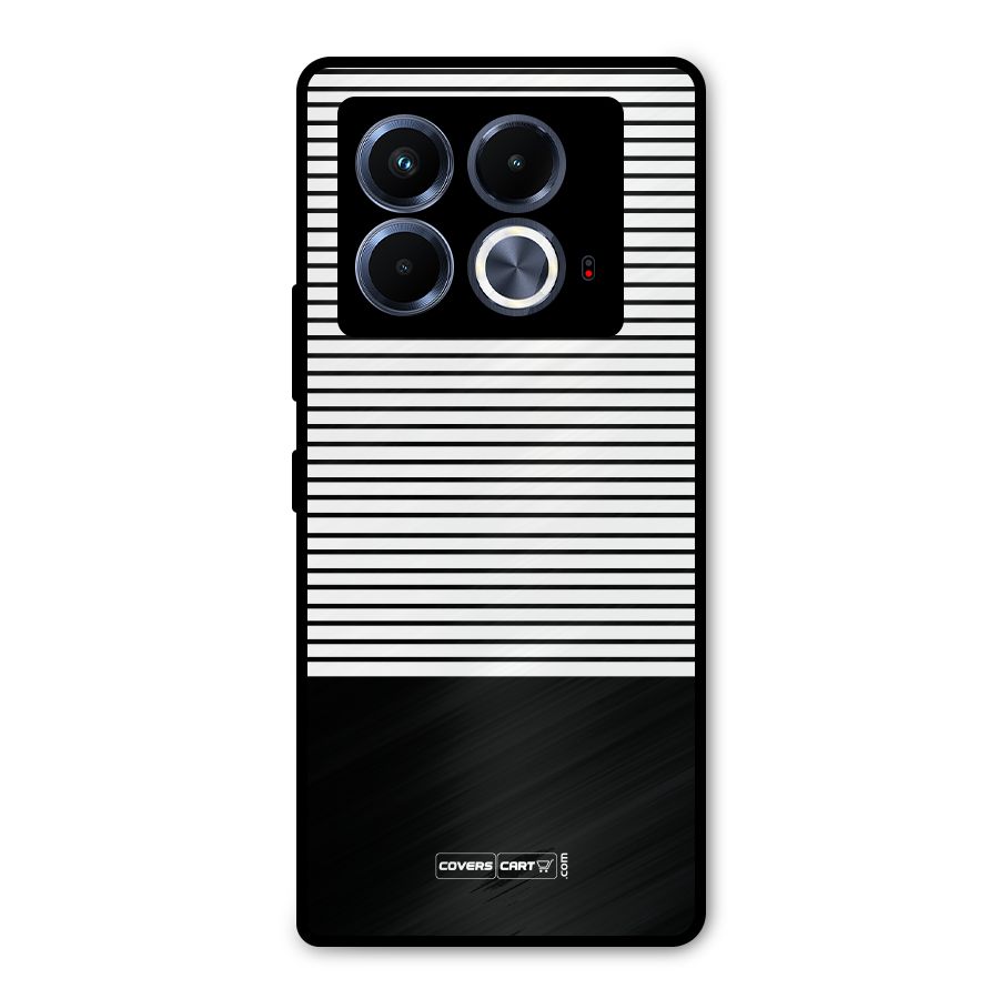Classy Black Stripes Metal Back Case for Infinix Note 40 5G