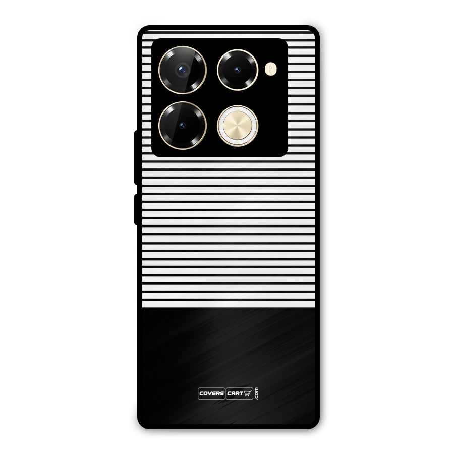 Classy Black Stripes Metal Back Case for Infinix Note 40 Pro Plus
