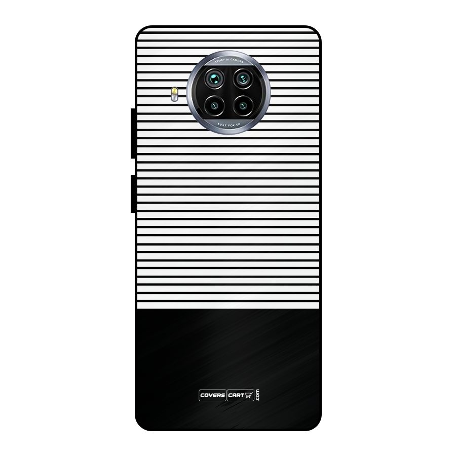 Classy Black Stripes Metal Back Case for Mi 10i