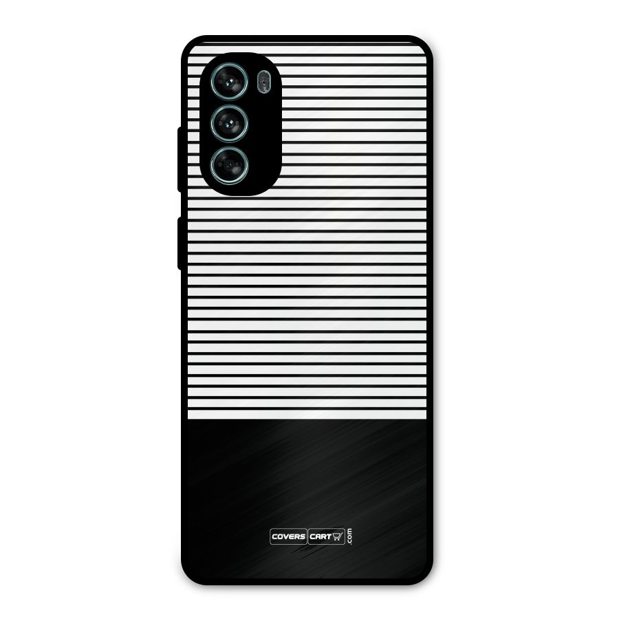 Classy Black Stripes Metal Back Case for Moto G62