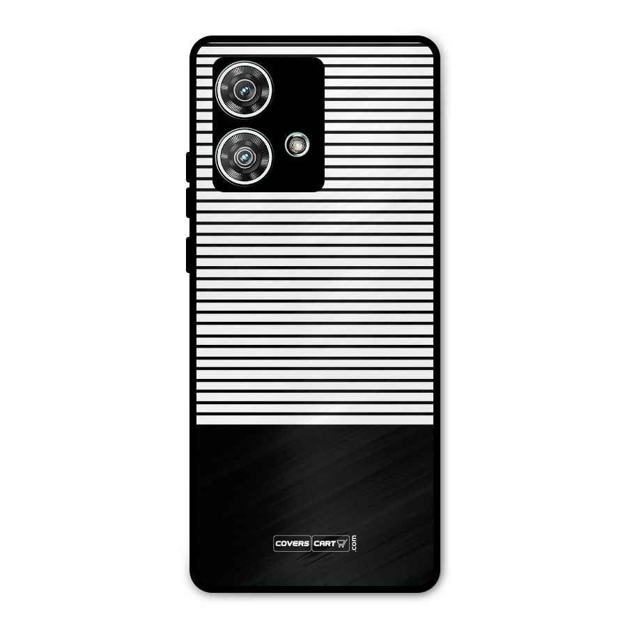 Classy Black Stripes Metal Back Case for Motorola Edge 40 Neo