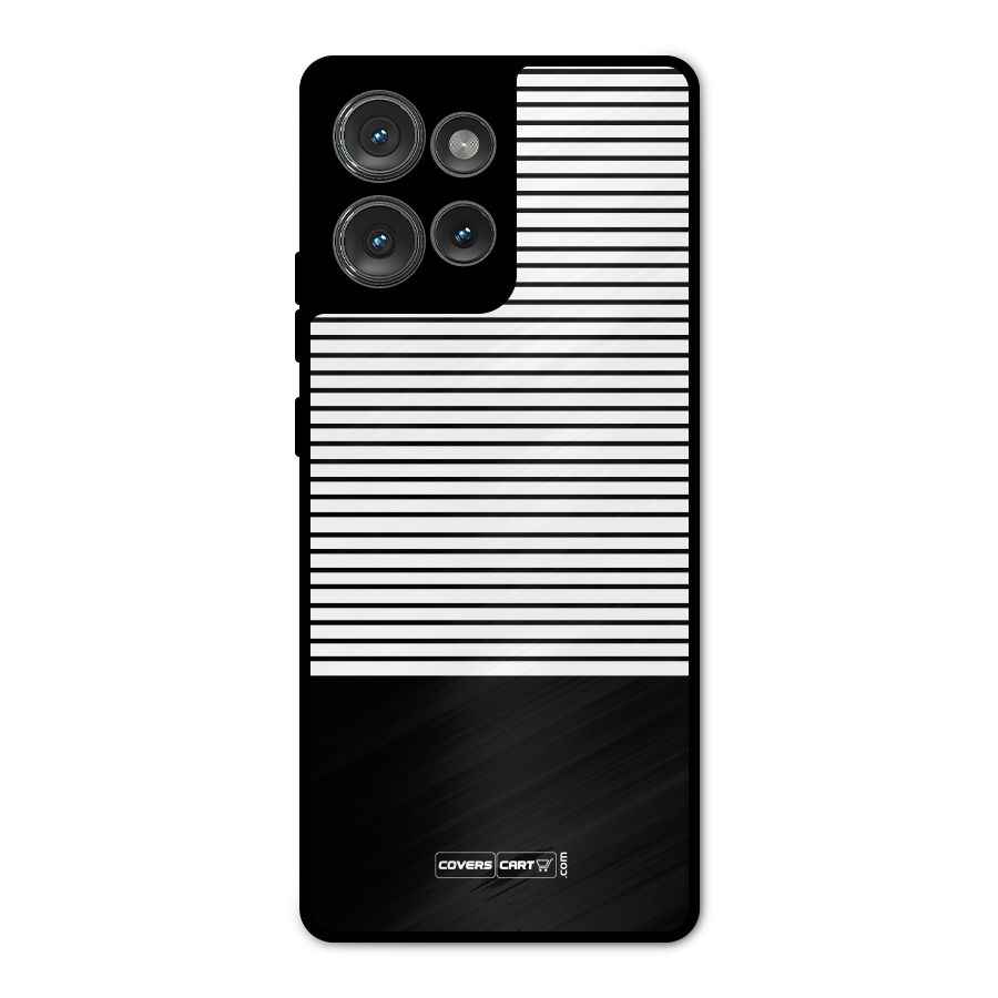 Classy Black Stripes Metal Back Case for Motorola Edge 50