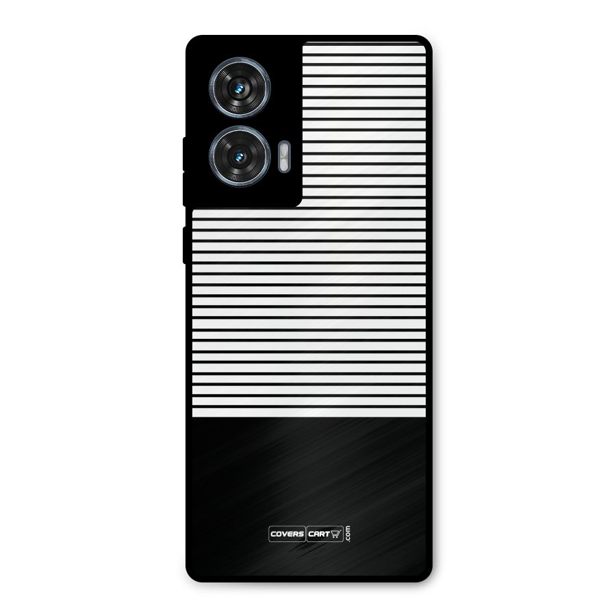 Classy Black Stripes Metal Back Case for Motorola Edge 50 Fusion