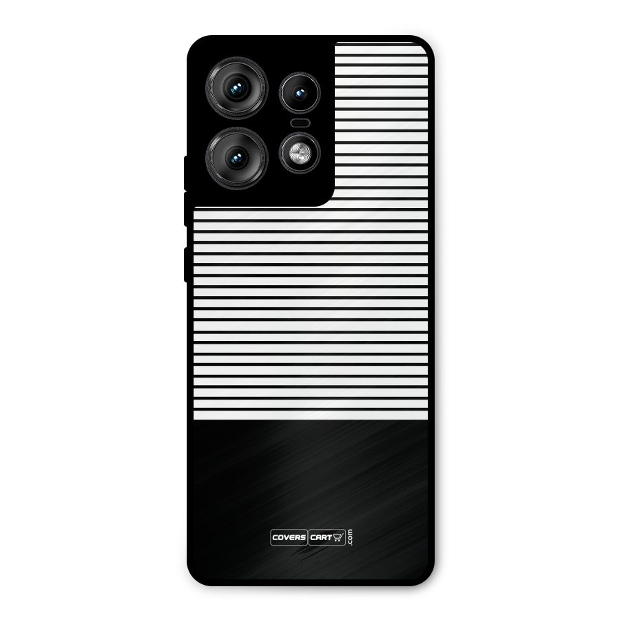 Classy Black Stripes Metal Back Case for Motorola Edge 50 Pro
