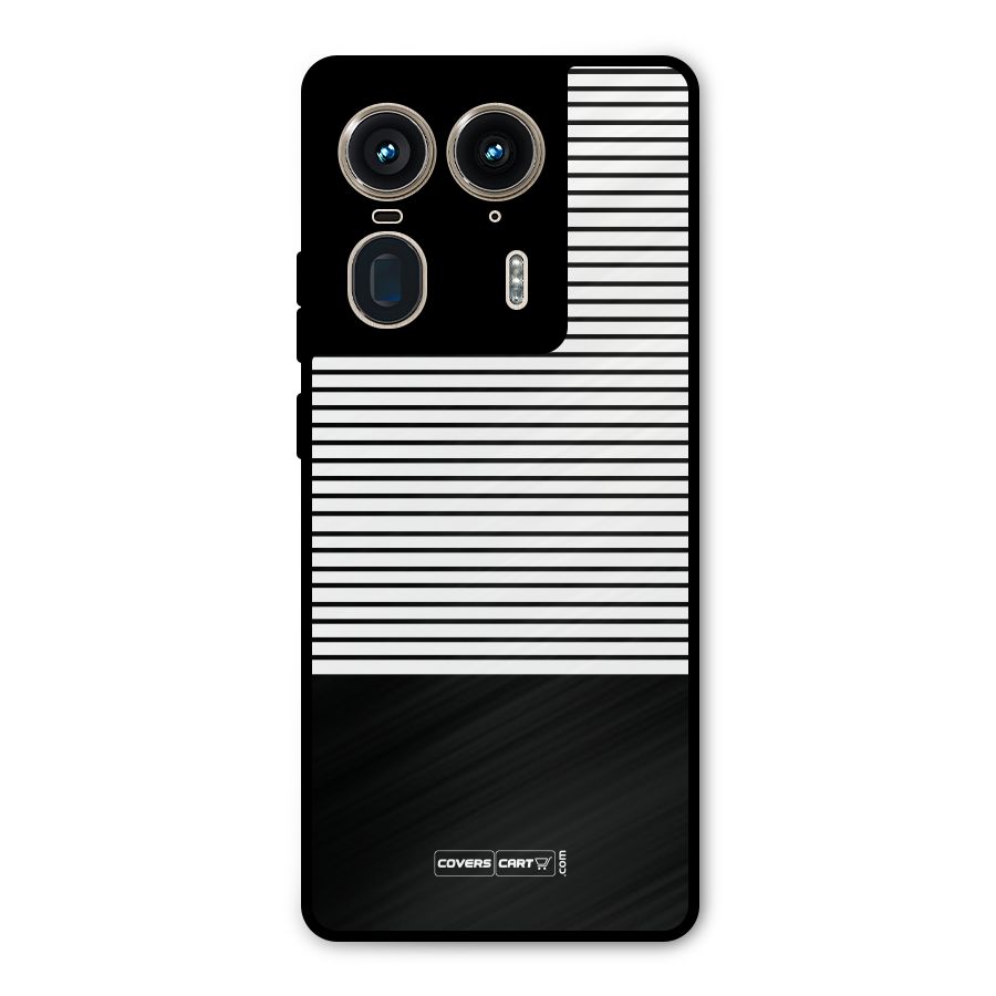 Classy Black Stripes Metal Back Case for Motorola Edge 50 Ultra