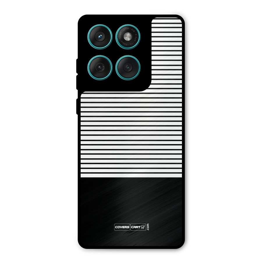 Classy Black Stripes Metal Back Case for Motorola Edge 60 Fusion