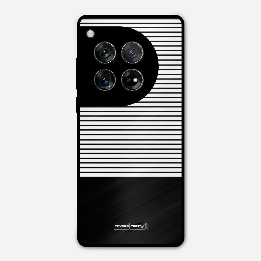 Classy Black Stripes Metal Back Case for OnePlus 12