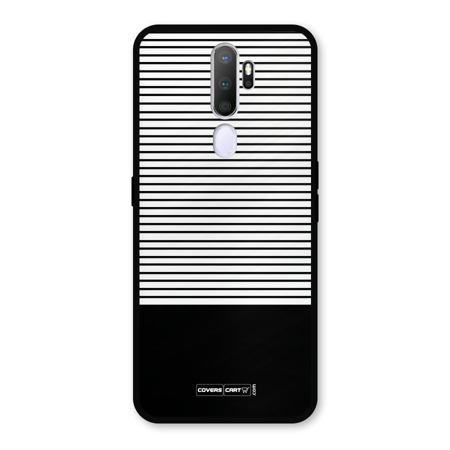 Classy Black Stripes Metal Back Case for Oppo A9 (2020)