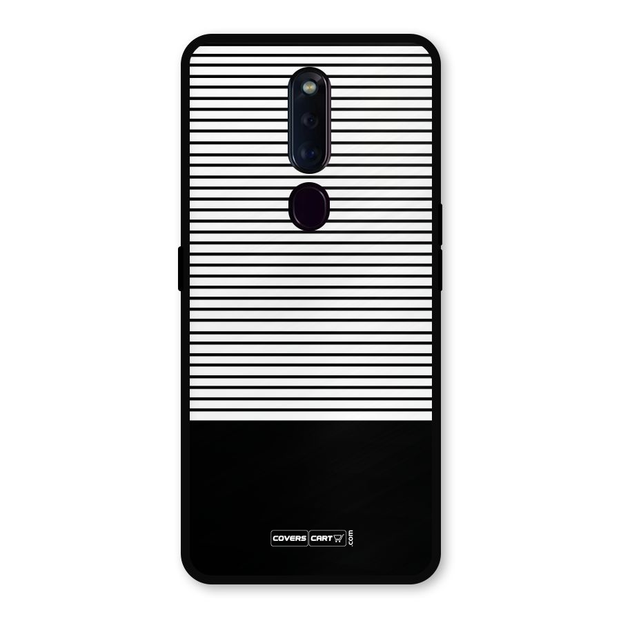 Classy Black Stripes Metal Back Case for Oppo F11 Pro