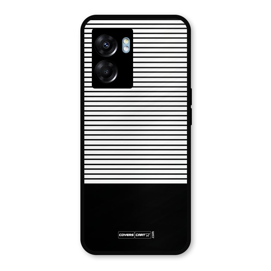Classy Black Stripes Metal Back Case for Oppo K10 (5G)