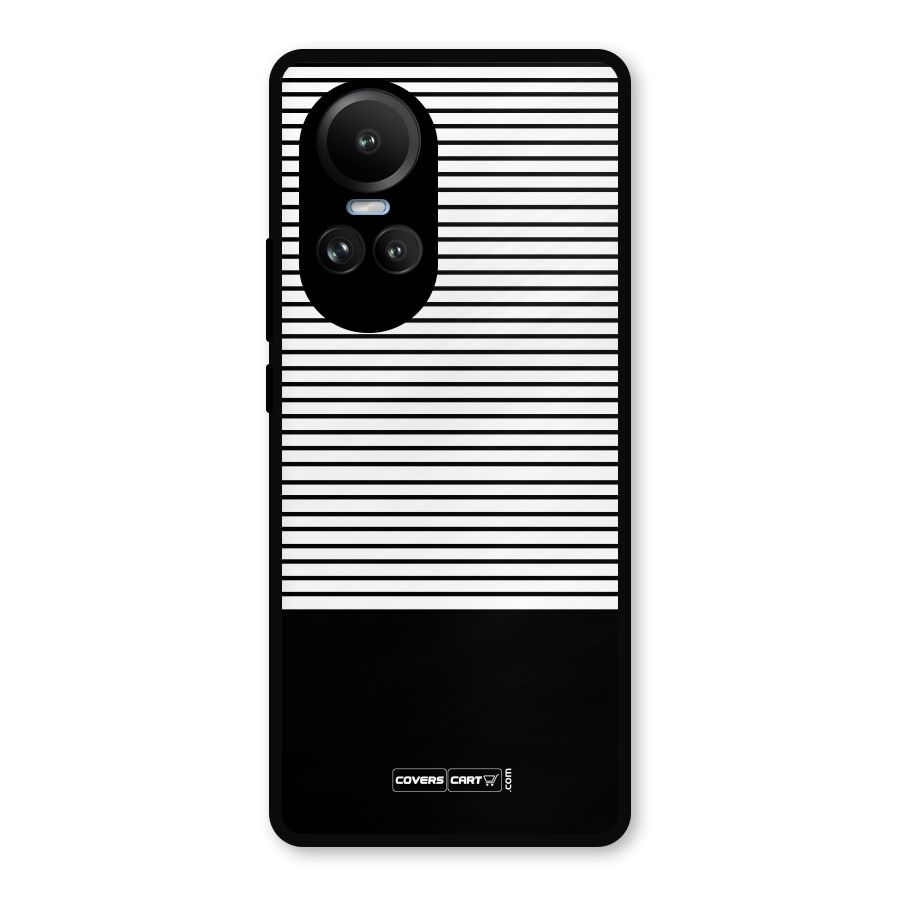 Classy Black Stripes Metal Back Case for Oppo Reno10