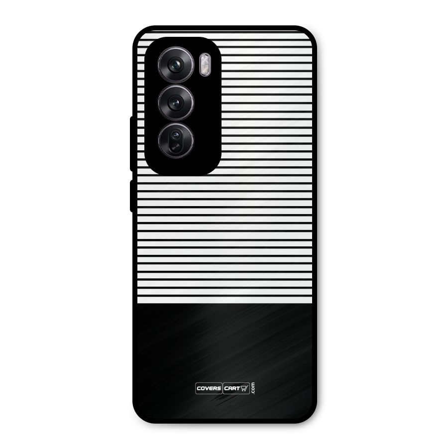 Classy Black Stripes Metal Back Case for Oppo Reno12 Pro