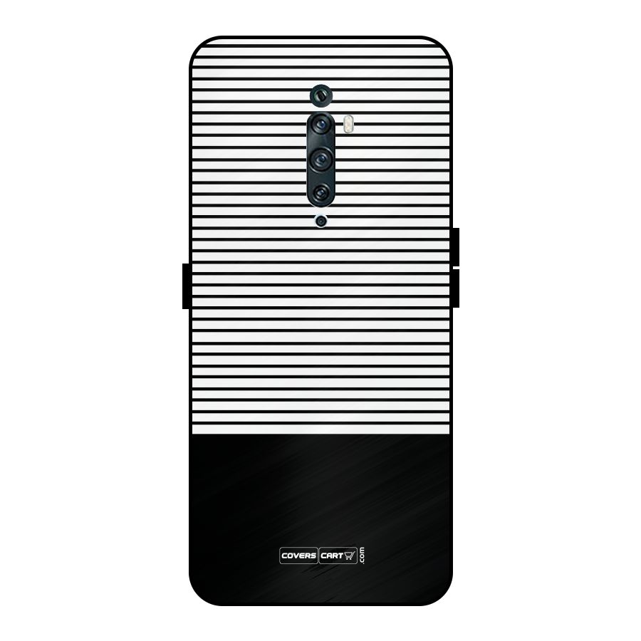 Classy Black Stripes Metal Back Case for Oppo Reno2 Z