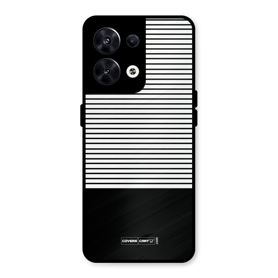 Classy Black Stripes Metal Back Case for Oppo Reno8 5G
