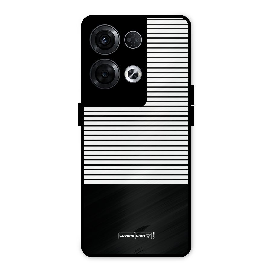 Classy Black Stripes Metal Back Case for Oppo Reno8 Pro 5G