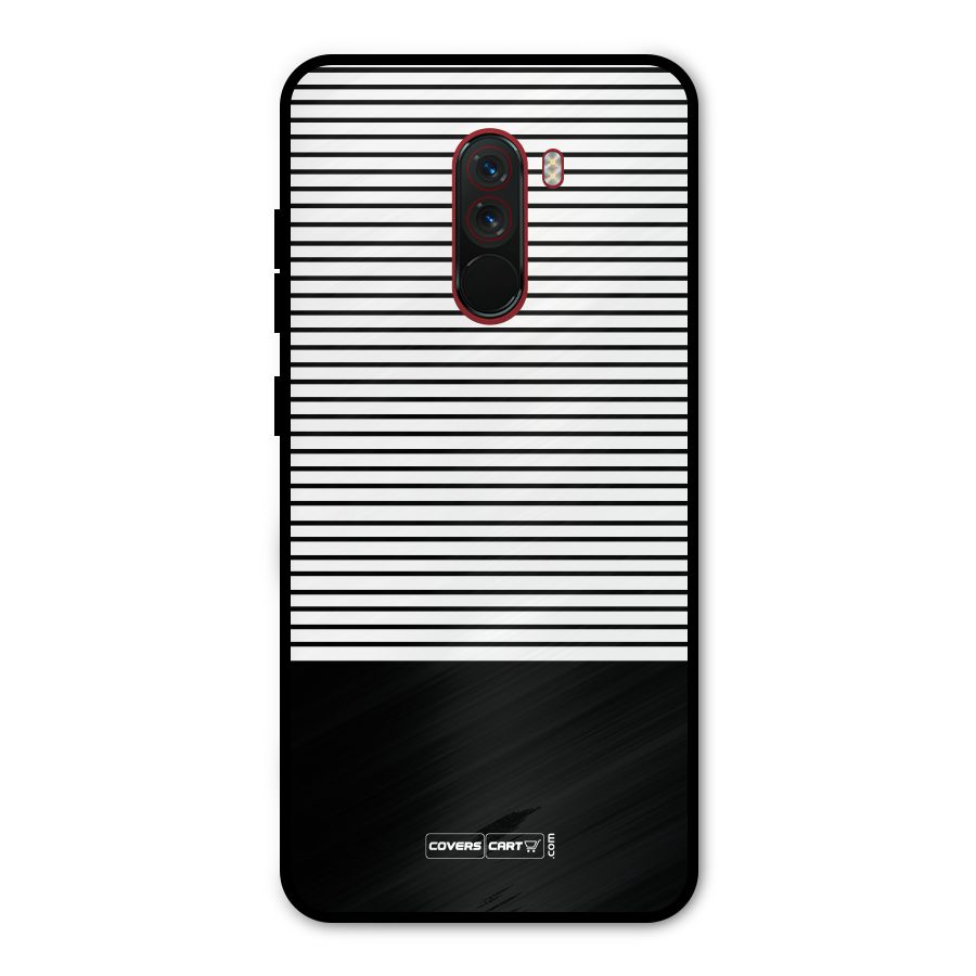 Classy Black Stripes Metal Back Case for Poco F1