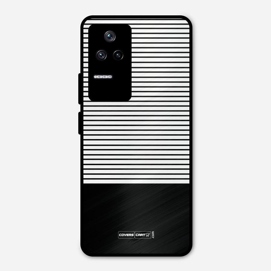 Classy Black Stripes Metal Back Case for Poco F4 5G
