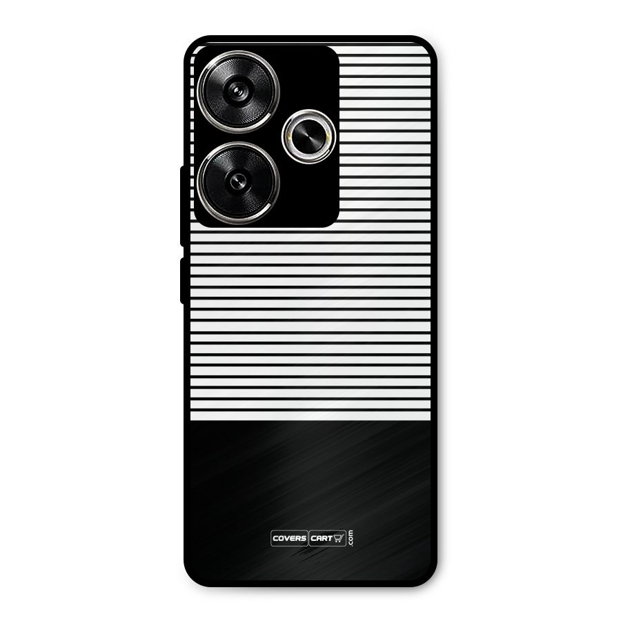 Classy Black Stripes Metal Back Case for Poco F6