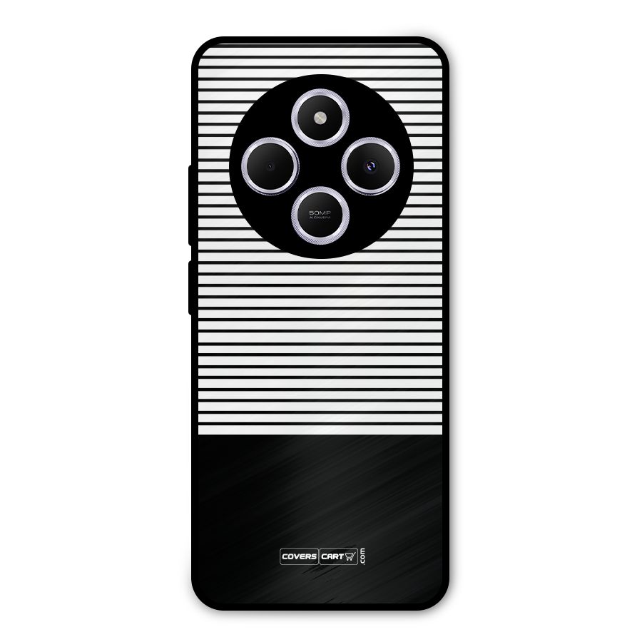 Classy Black Stripes Metal Back Case for Poco M7