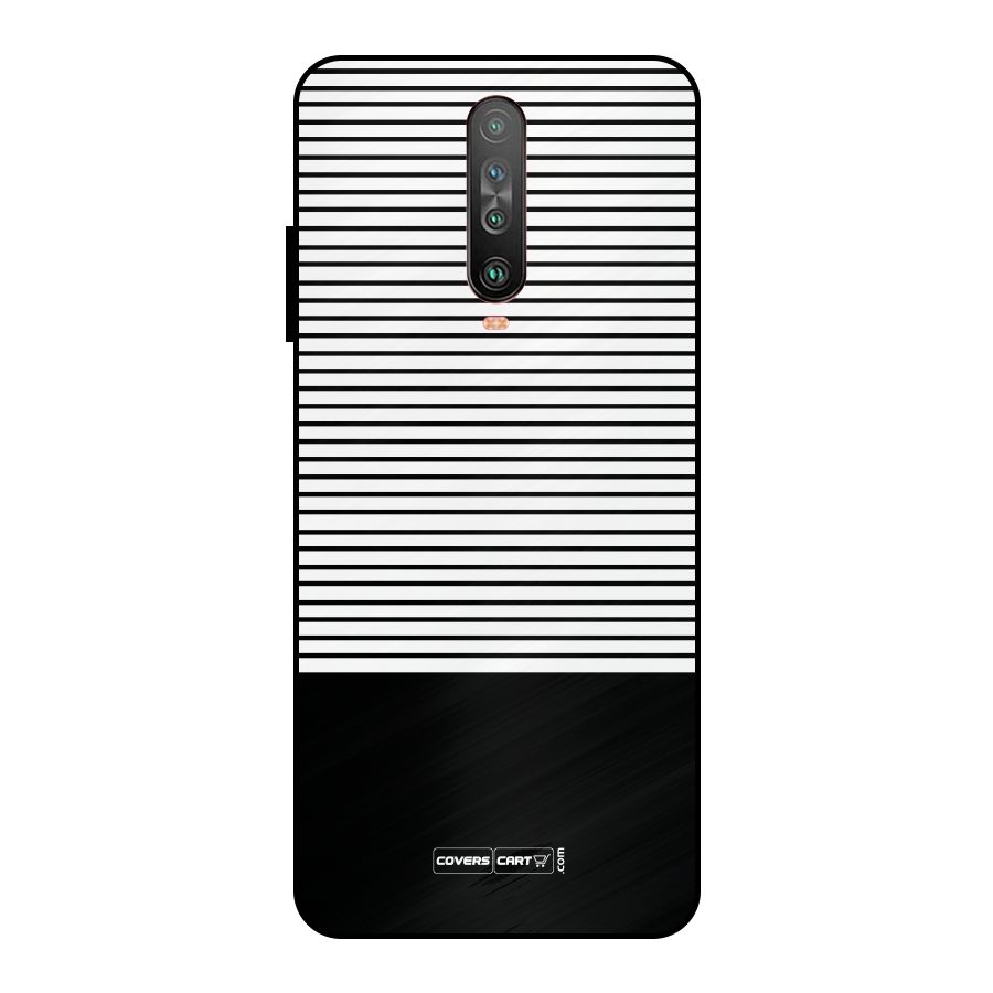 Classy Black Stripes Metal Back Case for Poco X2