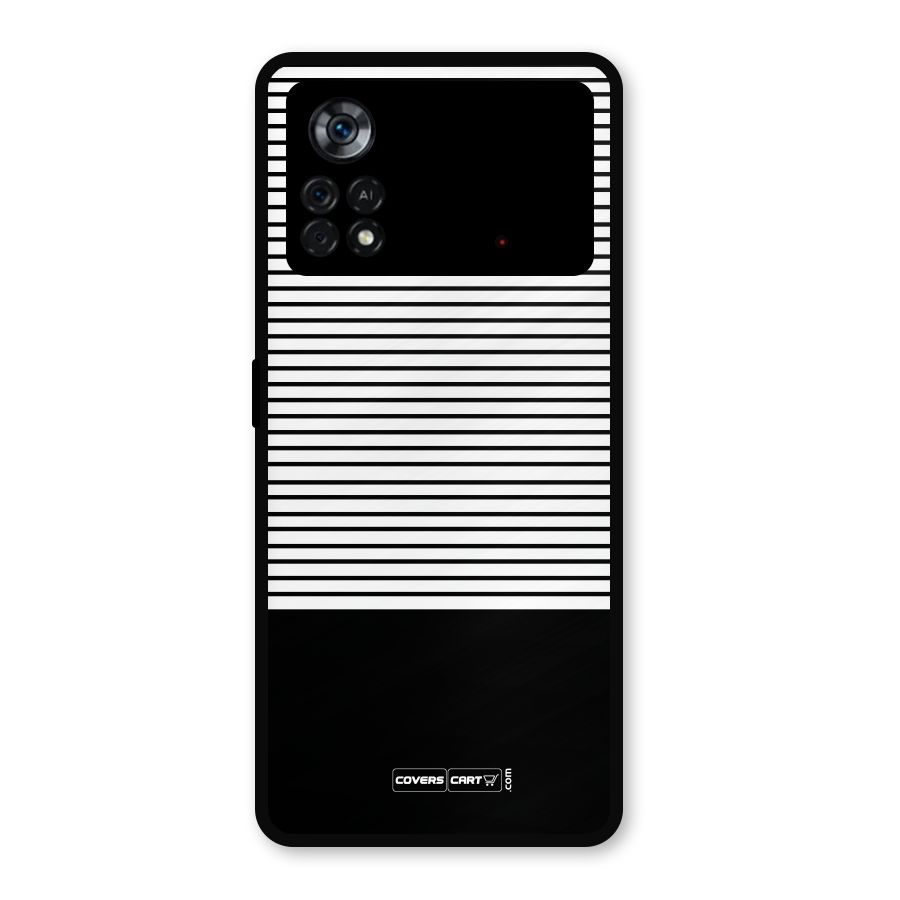 Classy Black Stripes Metal Back Case for Poco X4 Pro 5G