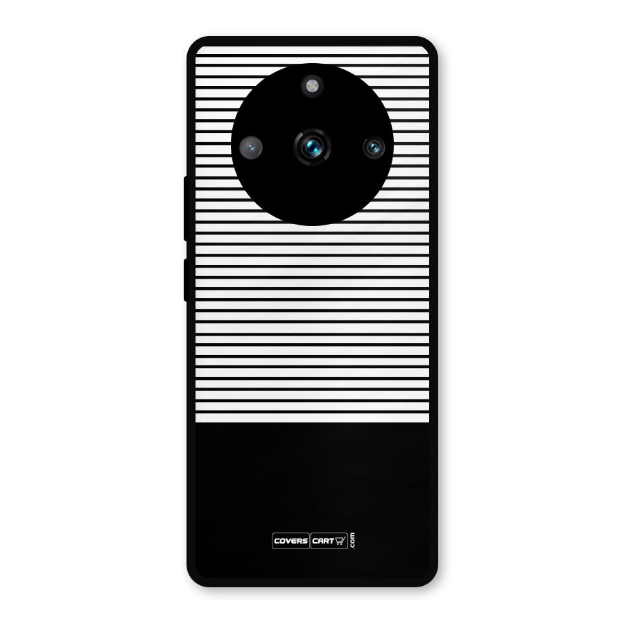 Classy Black Stripes Metal Back Case for Realme 11 Pro