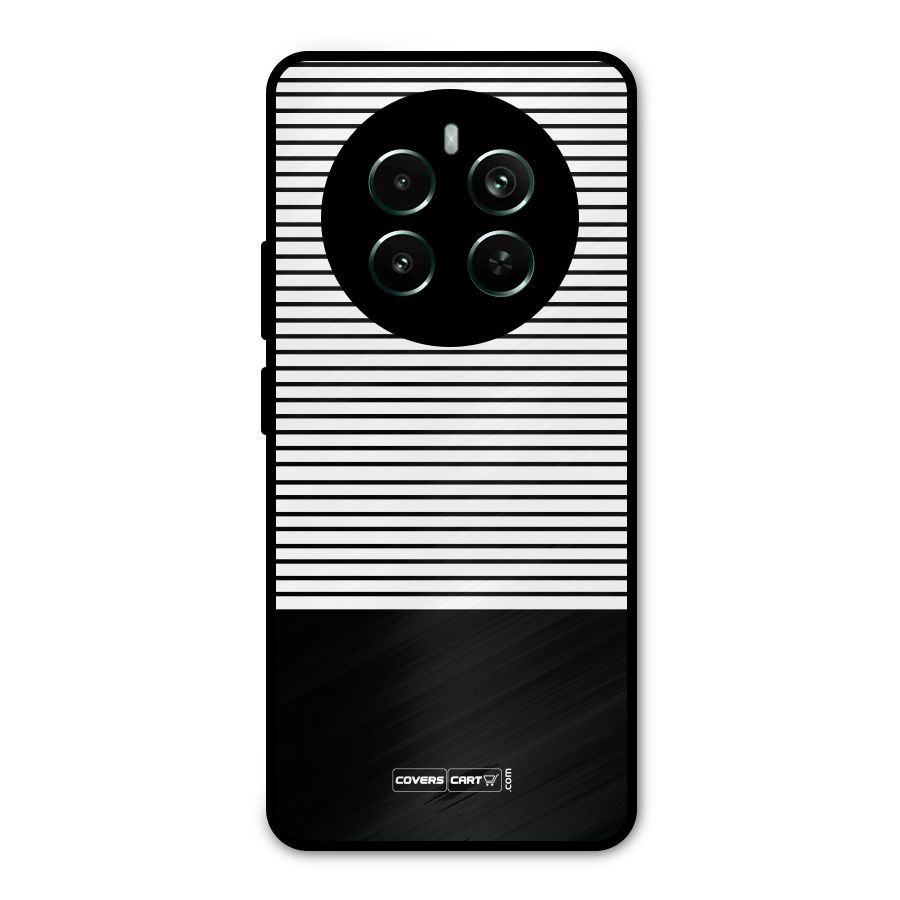 Classy Black Stripes Metal Back Case for Realme 12 Pro Plus