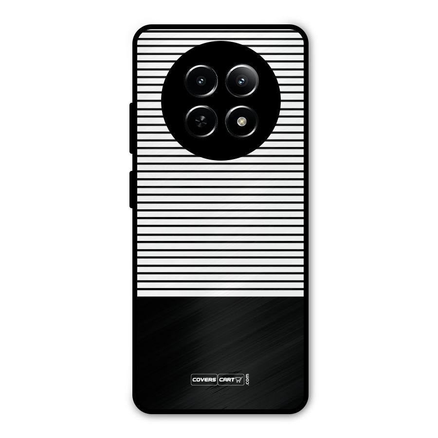 Classy Black Stripes Metal Back Case for Realme 13