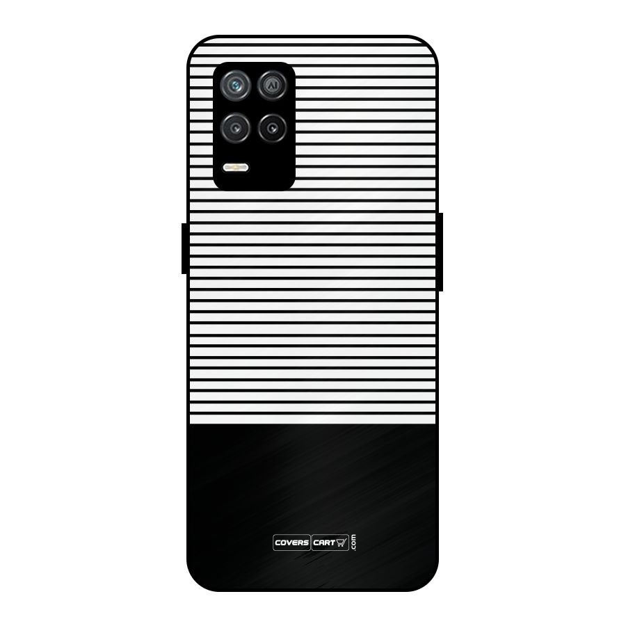 Classy Black Stripes Metal Back Case for Realme 8s 5G