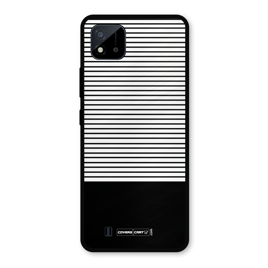 Classy Black Stripes Metal Back Case for Realme C11 2021