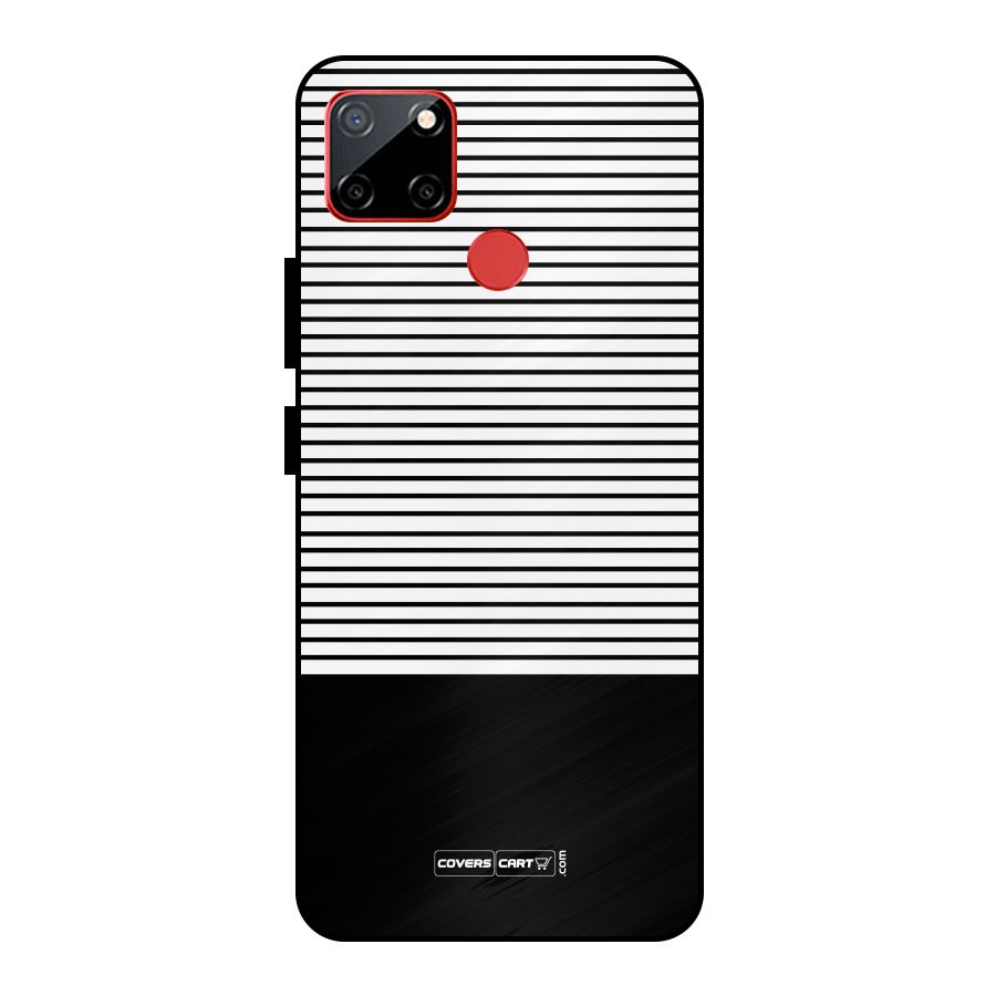 Classy Black Stripes Metal Back Case for Realme C12