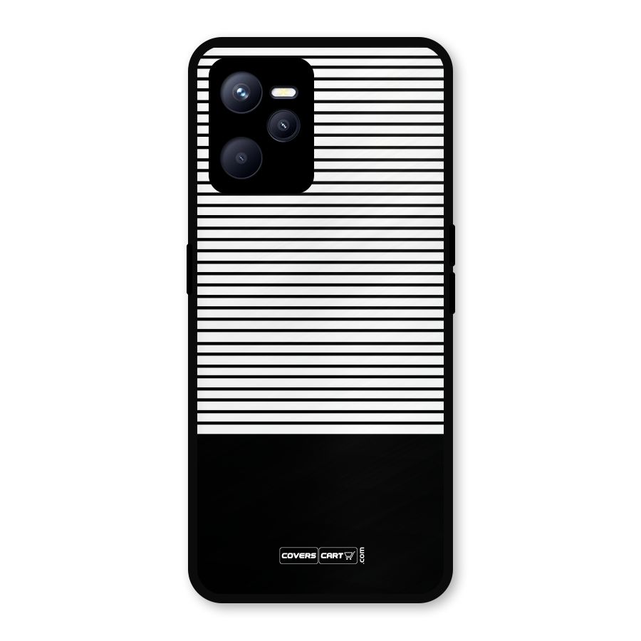 Classy Black Stripes Metal Back Case for Realme C35