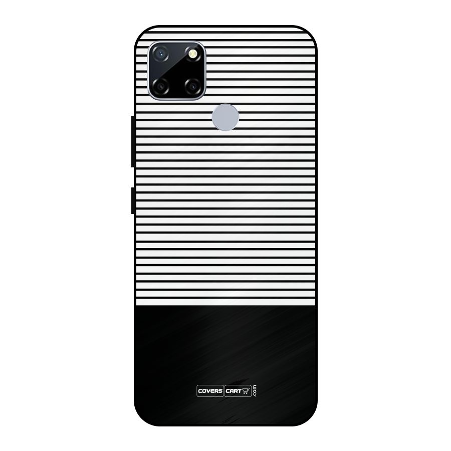 Classy Black Stripes Metal Back Case for Realme Narzo 20