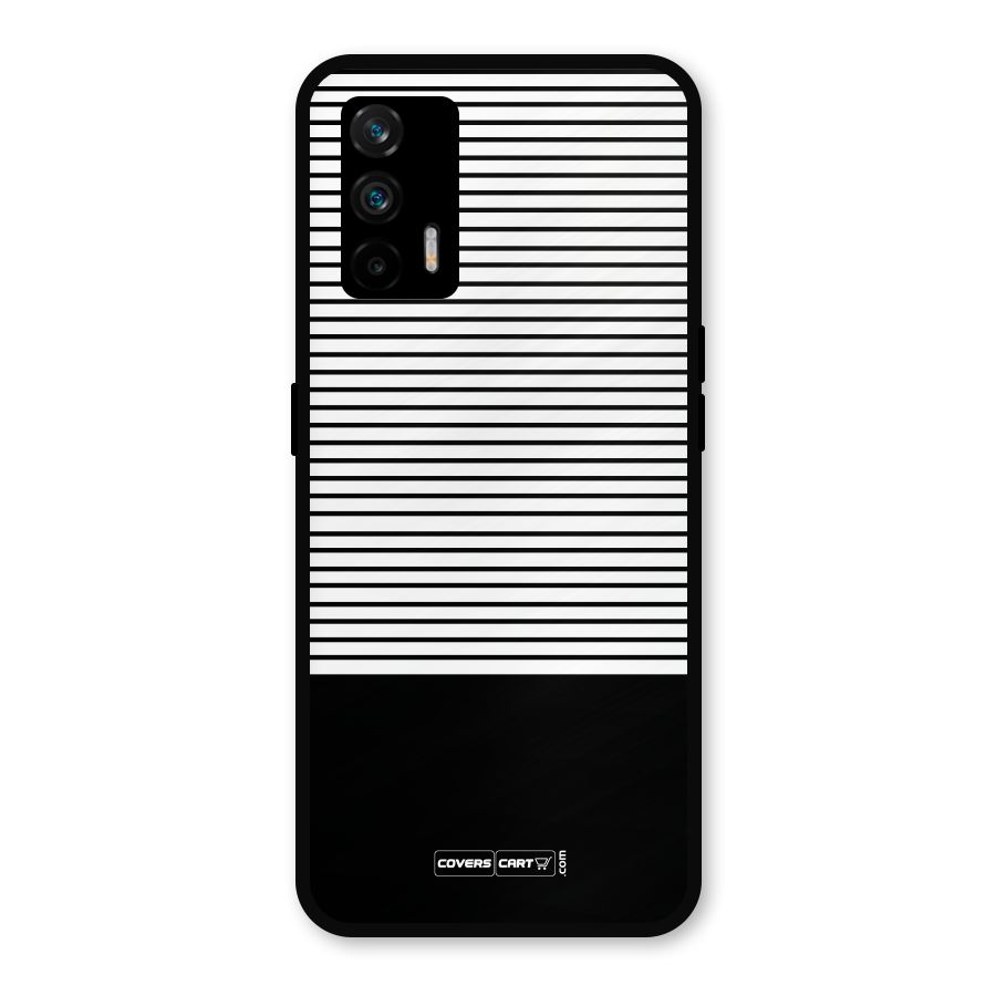 Classy Black Stripes Metal Back Case for Realme X7 Max