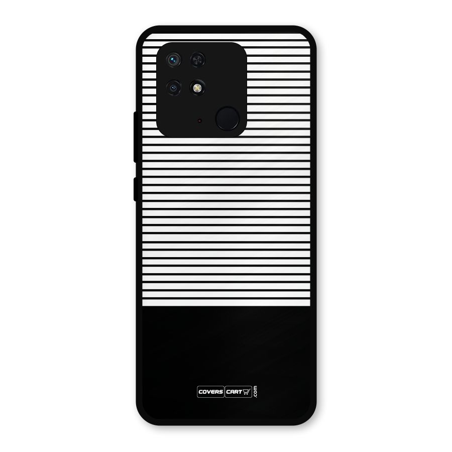 Classy Black Stripes Metal Back Case for Redmi 10 Power