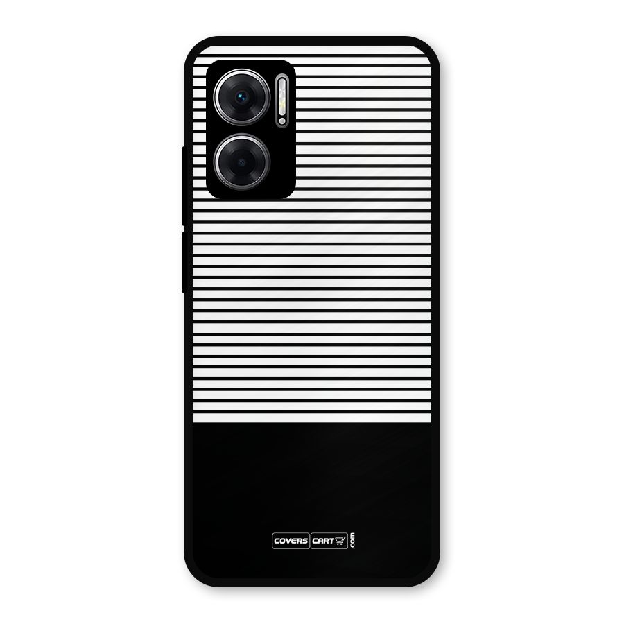 Classy Black Stripes Metal Back Case for Redmi 11 Prime 5G