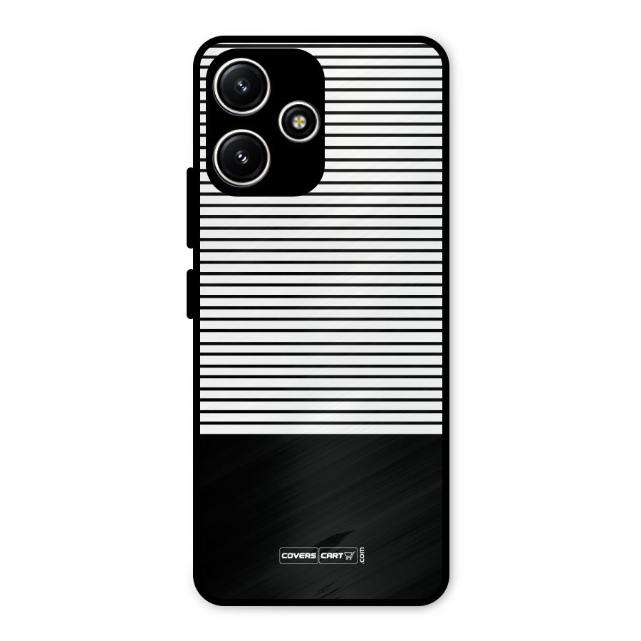 Classy Black Stripes Metal Back Case for Redmi 12 5G