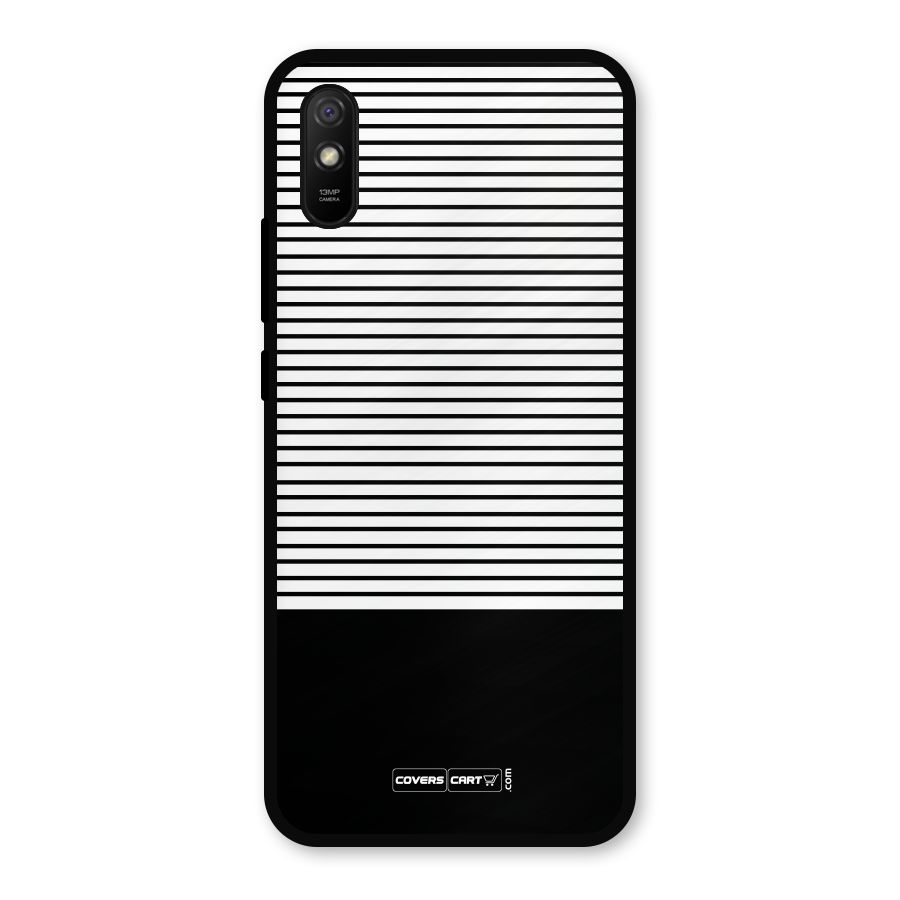 Classy Black Stripes Metal Back Case for Redmi 9a