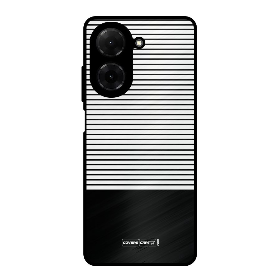 Classy Black Stripes Metal Back Case for Redmi A5 4G
