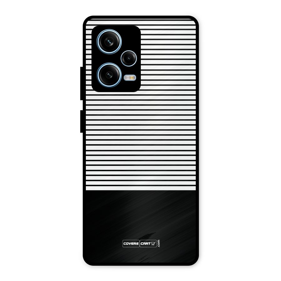 Classy Black Stripes Metal Back Case for Redmi Note 12 Pro