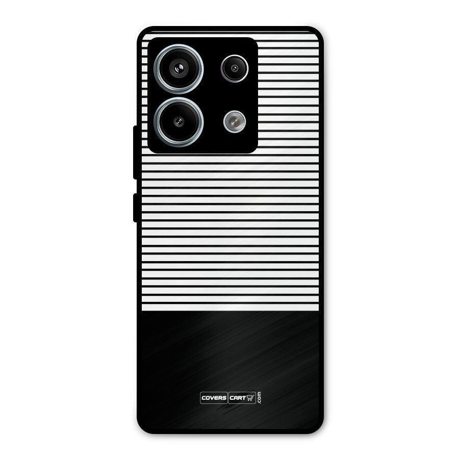 Classy Black Stripes Metal Back Case for Redmi Note 13 Pro 5G