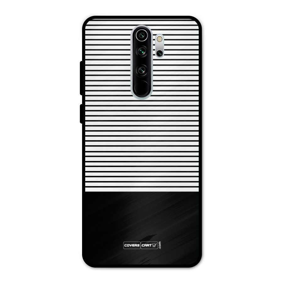 Classy Black Stripes Metal Back Case for Redmi Note 8 Pro